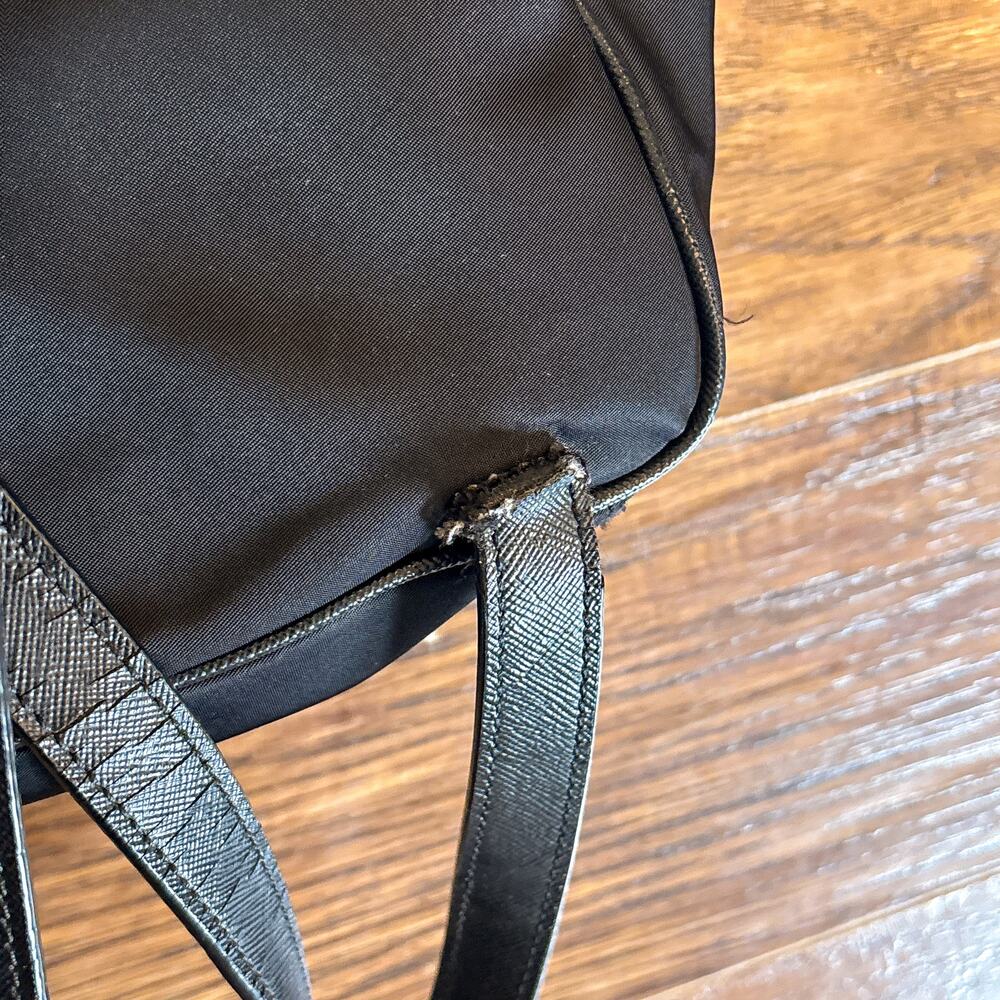 Kate Spade New York Black Nylon Mini Backpack Gold Hardware Zip Closure - Picture 7 of 7